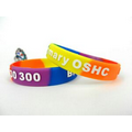 Embossed silicone bracelet with segment base color